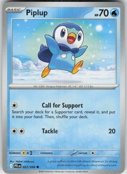 Piplup Common ME02: Phantasmal Flames Pokemon TCG