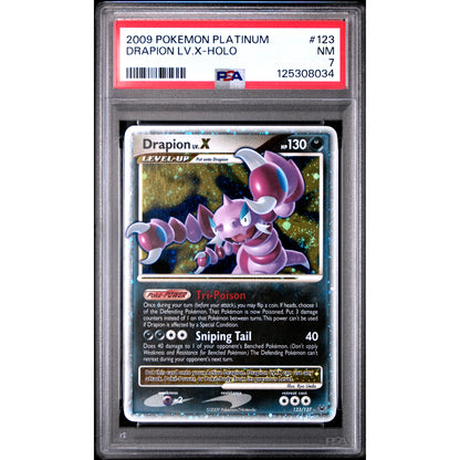 2009 POKEMON PLATINUM #123 DRAPION LV.X-HOLO