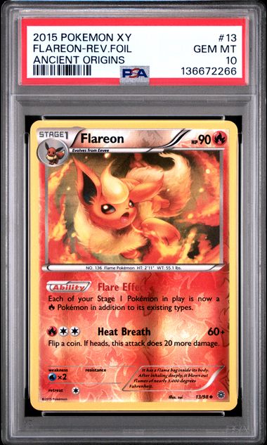 FLAREON-REV.FOIL ANCIENT ORIGINS 13 - PSA 10