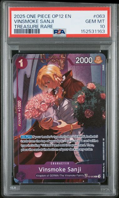 Vinsmoke Sanji TREASURE RARE OP10-063 PSA 10
