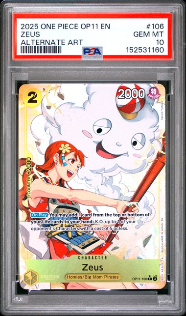Zeus ALTERNATE ART OP11-106 PSA 10