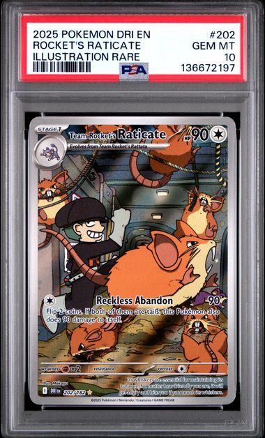 ROCKET'S RATICATE ILLUSTRATION RARE 202 - PSA 10
